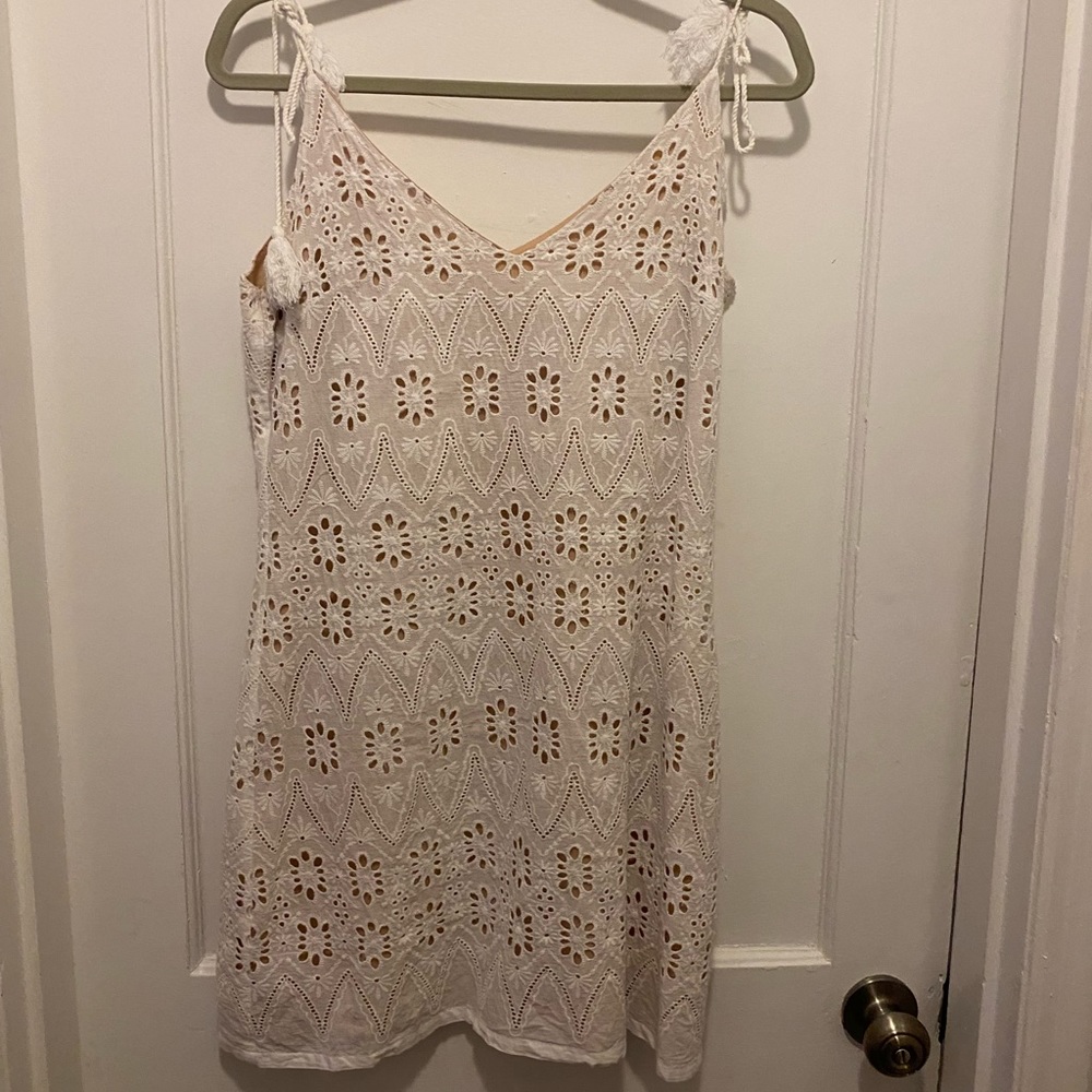 White dress with shoulder ties